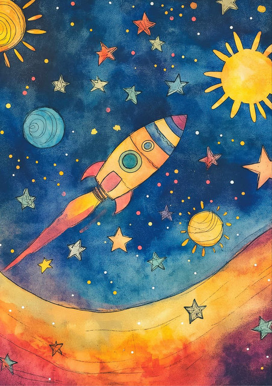 Spacerocket Painting (Decoupage Paper)
