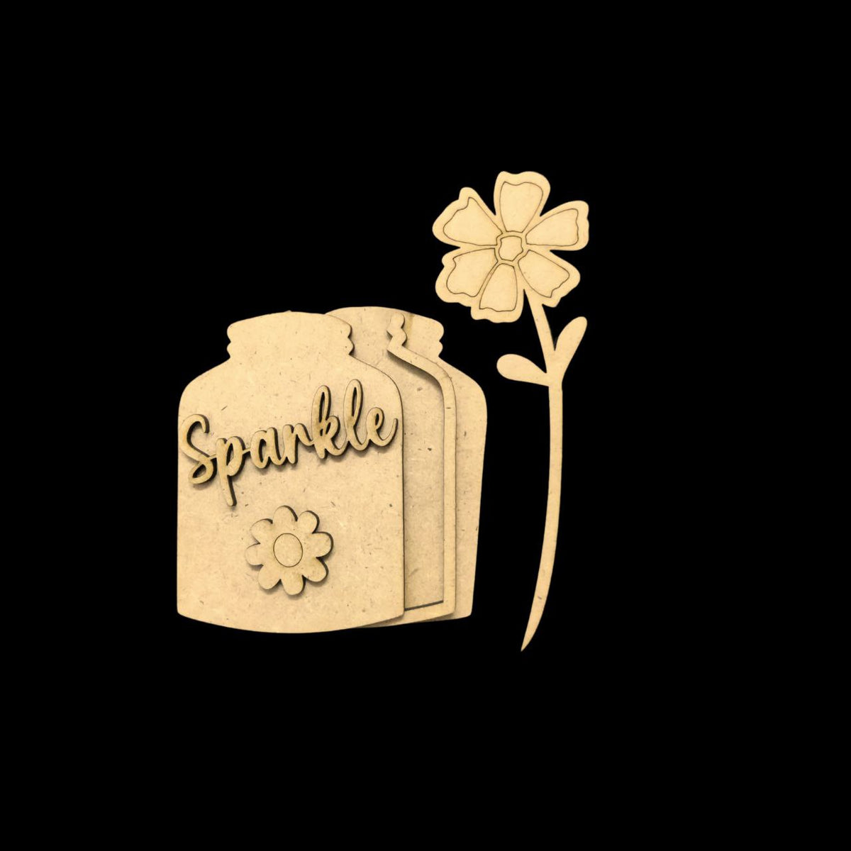 Sparkle - Flower Vase (MDF Fridge Magnet Base )