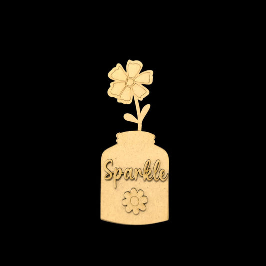 Sparkle - Flower Vase (MDF Fridge Magnet Base )