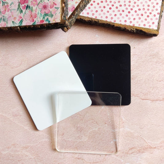 Square Acrylic Coaster cum Fridge Magnet Base