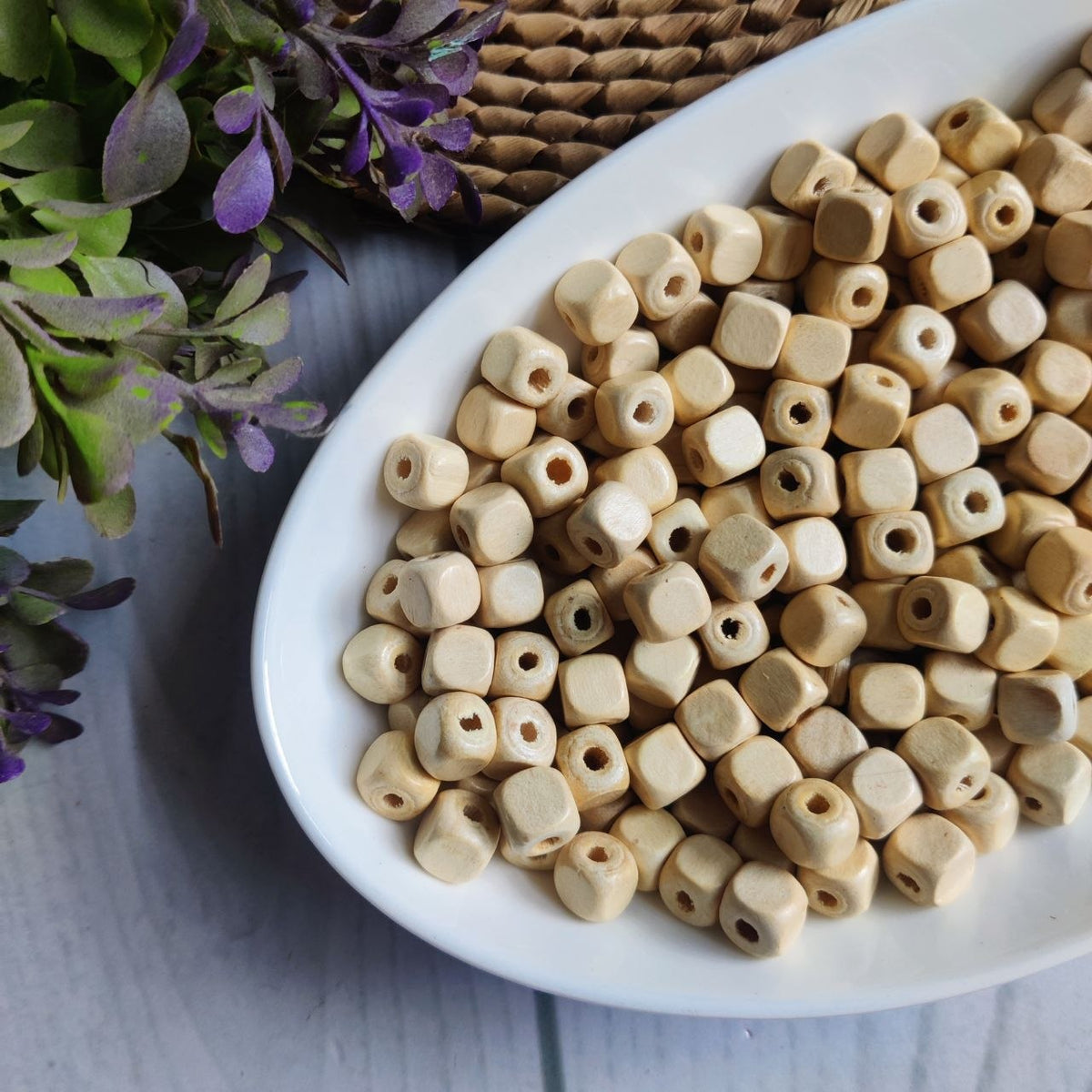 Square Cubes - Plain Wooden beads
