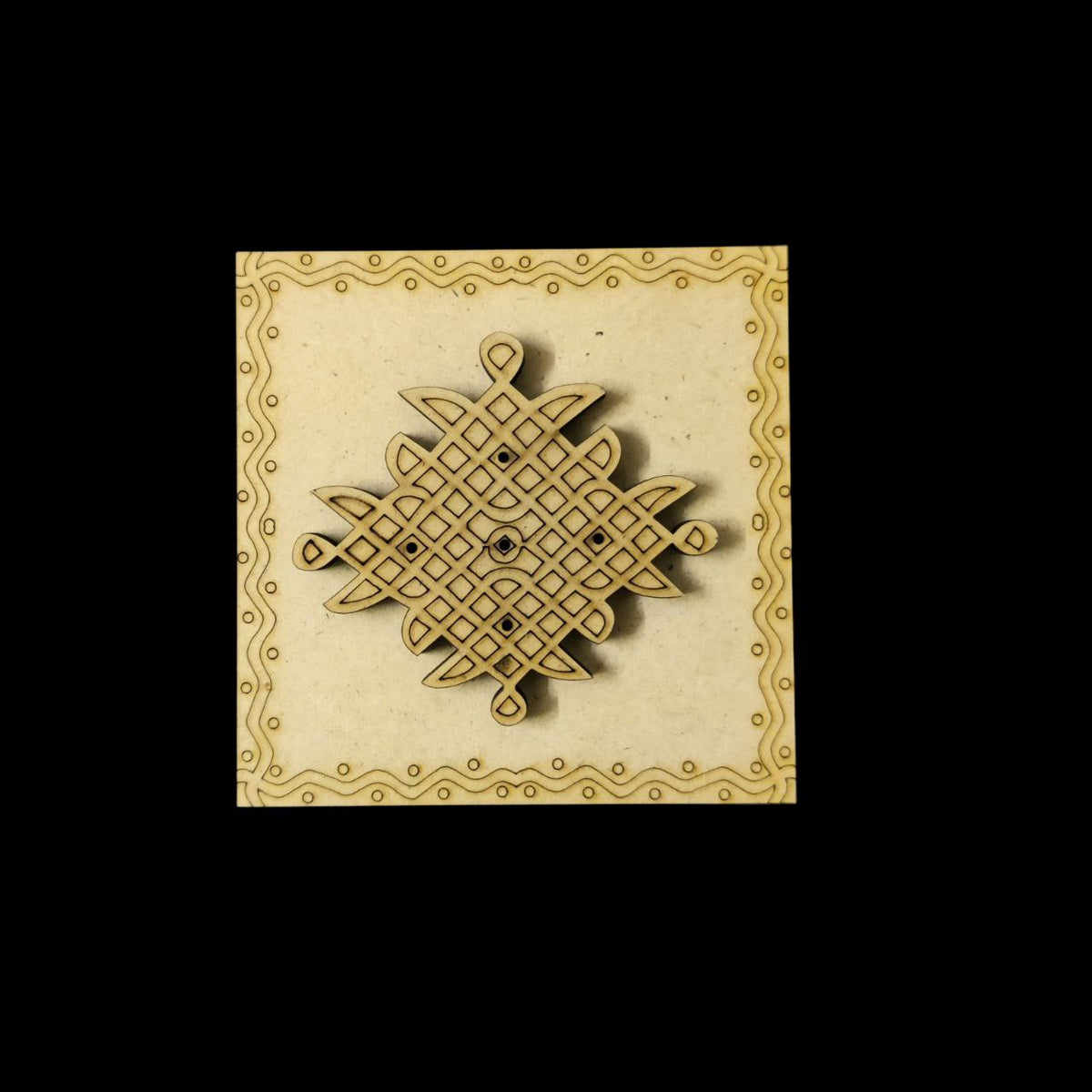 Square Kolam Agarbatti Stand 1 (MDF Lasercut)Diwali Festive Collection