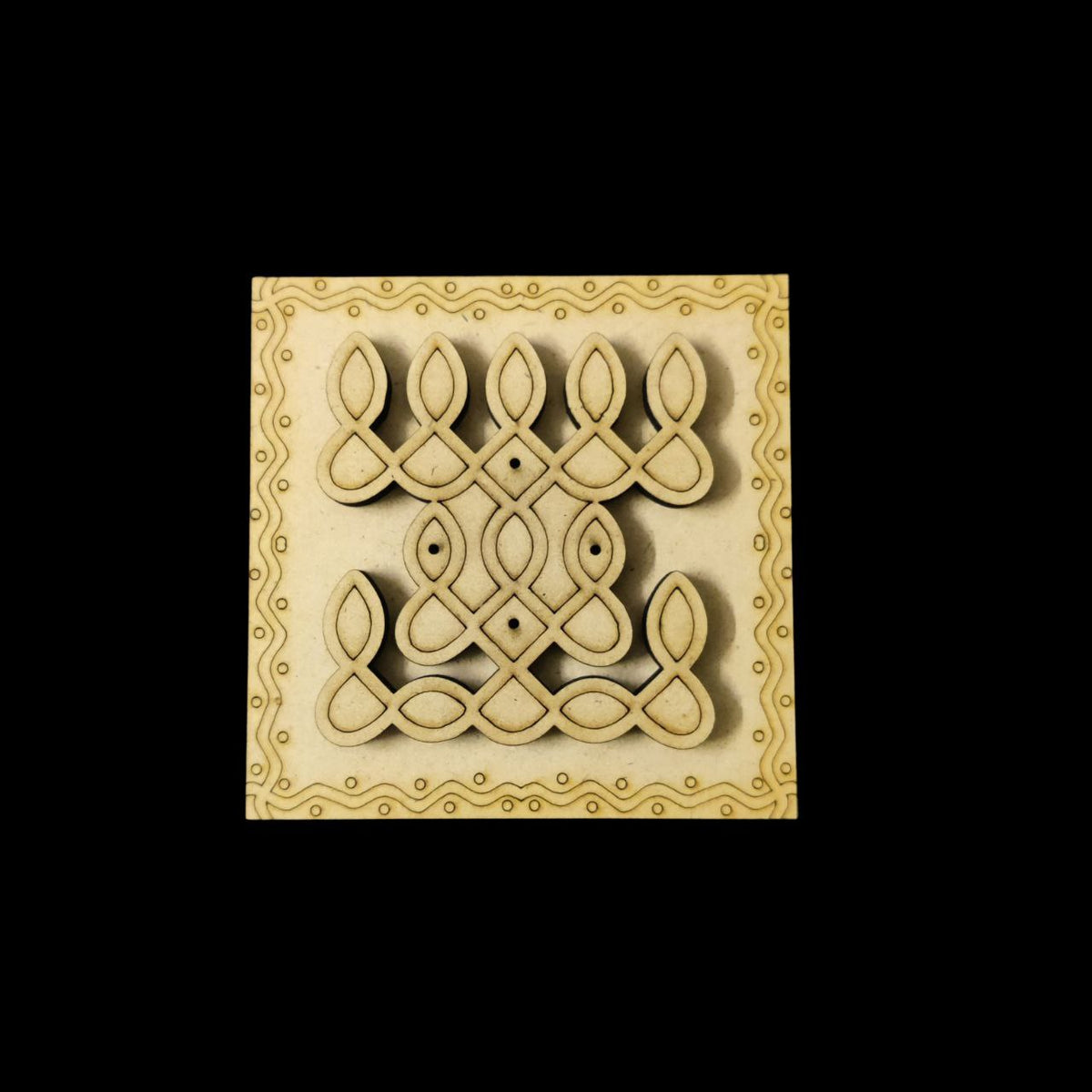 Square Kolam Agarbatti Stand 3 (MDF Lasercut)Diwali Festive Collection