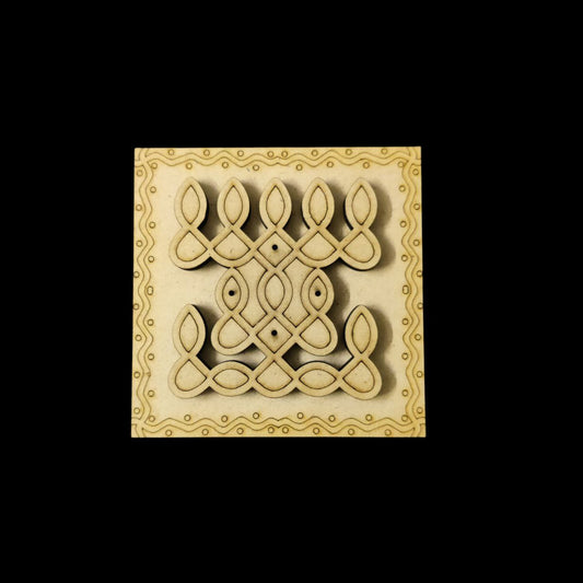 Square Kolam Agarbatti Stand 3 (MDF Lasercut)Diwali Festive Collection