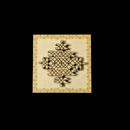 Square Kolam Agarbatti Stand 4 (MDF Lasercut)Diwali Festive Collection