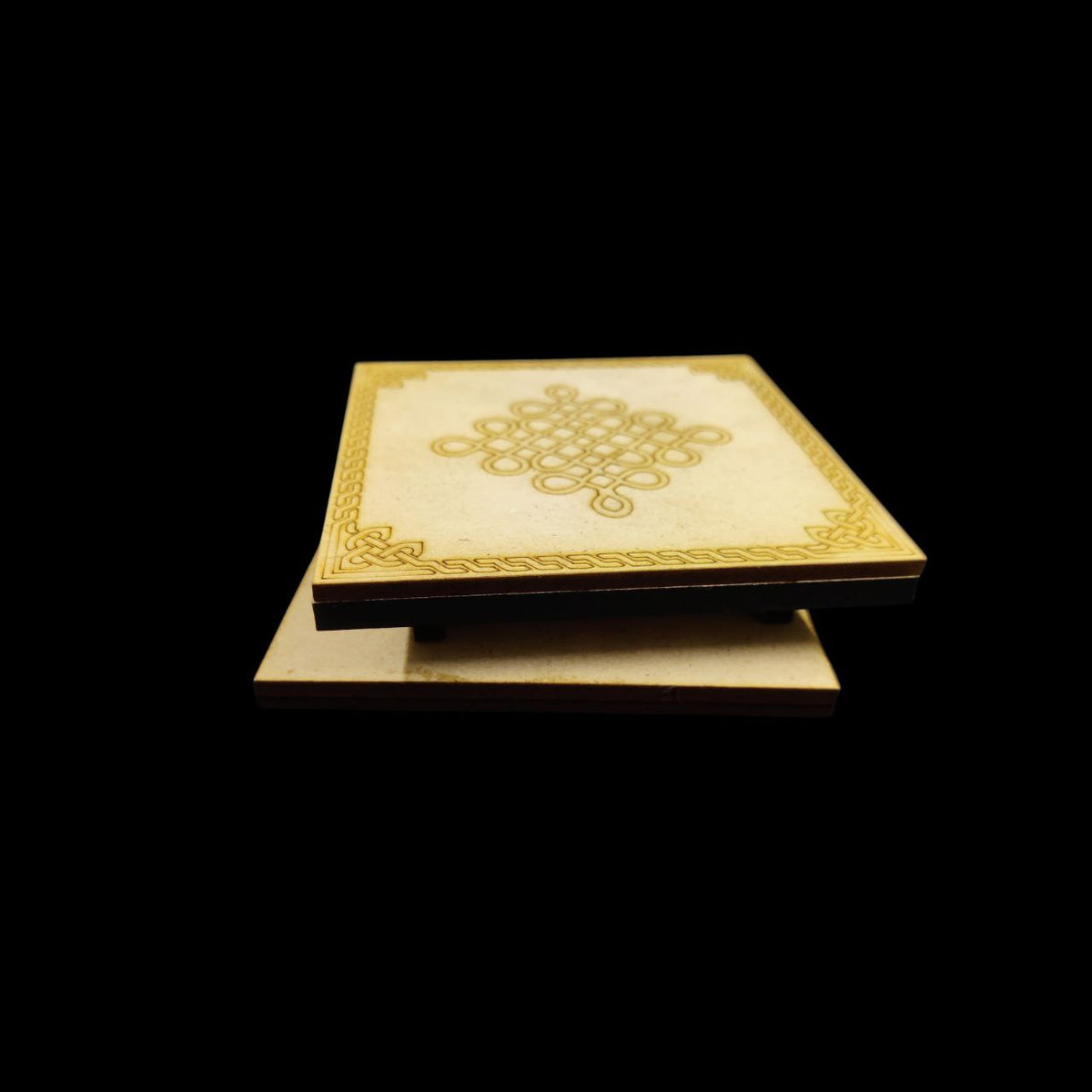 Square Kolam Chowki | Wooden Stool Floor Table (MDF DIY) Diwali Festive