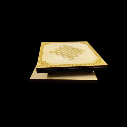 Square Kolam Chowki | Wooden Stool Floor Table (MDF DIY) Diwali Festive