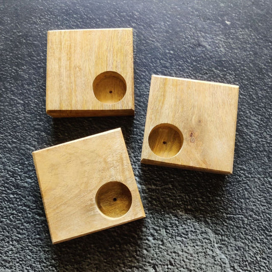 Square Mango wood Tealight Holder