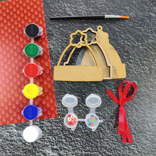 Star Beanie Cap - Shaker Ornaments DIY Kit (MDF) Christmas