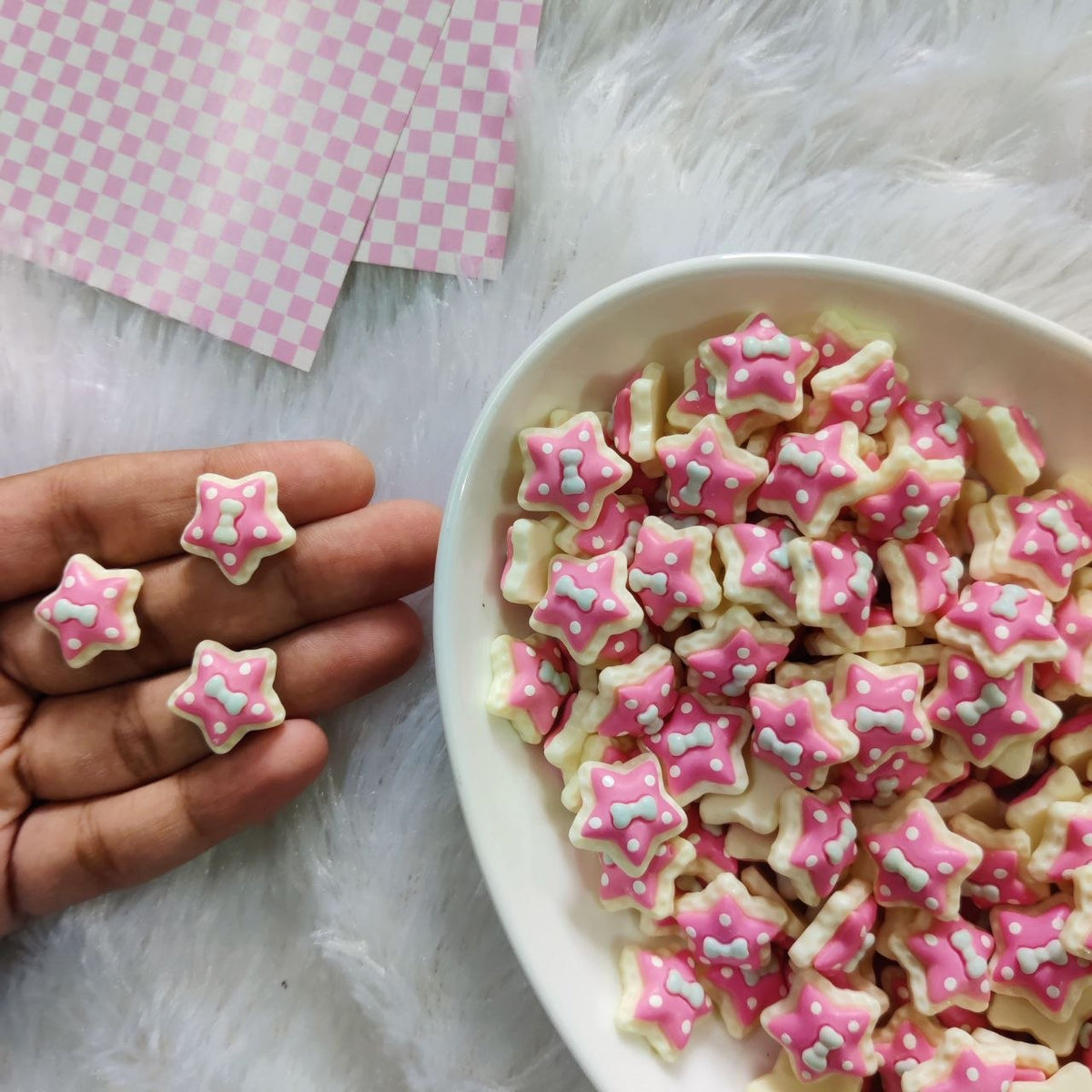 Star Biscuit Charms - Acrylic Plastic