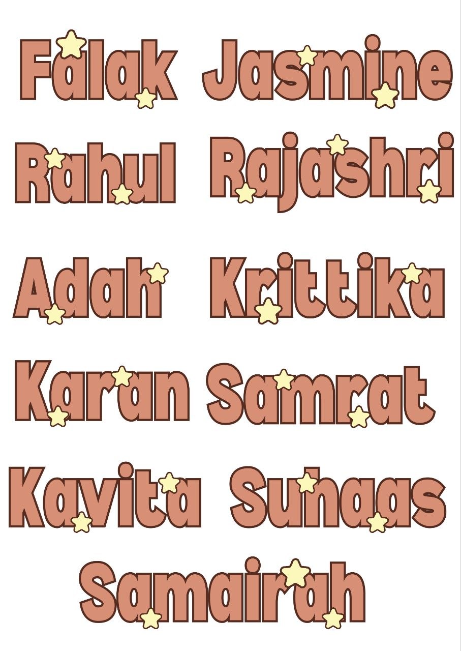 Star - Personalised Press N Peel Stickers (UV DTF) Size A6 - 11 Names