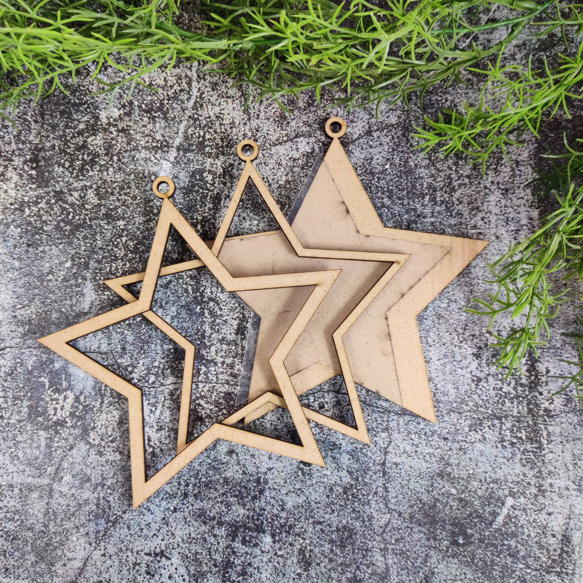 Star - Layered Christmas Hangings with Acrylic (shakers)