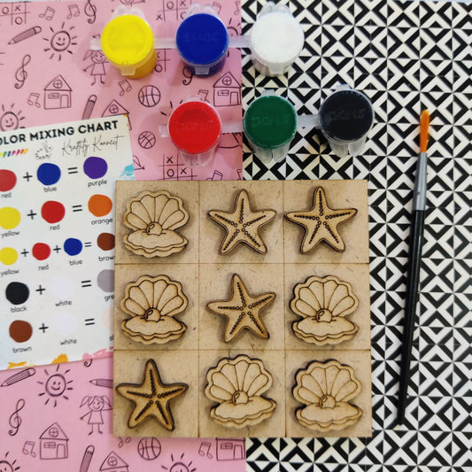 Starfish & Oyster Pearl (DIY Tic Tac Toe Kit - MDF)