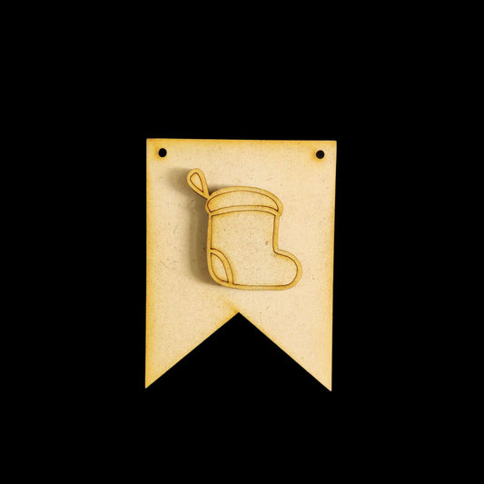 Stocking Christmas bunting (MDF)
