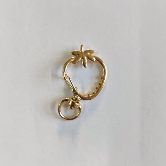Strawberry - Swivel Clasp Keyring (Gold)
