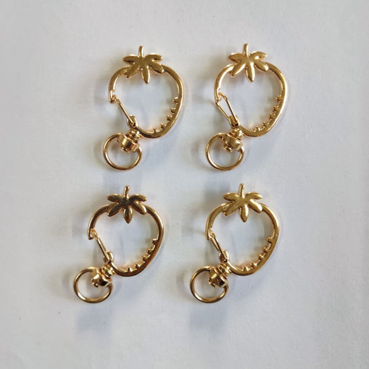 Strawberry - Swivel Clasp Keyring (Gold)