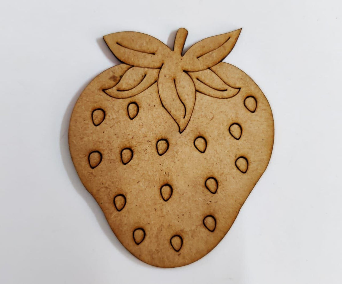 Strawberry - Coloring Base ( MDF Fridge Magnet Base )