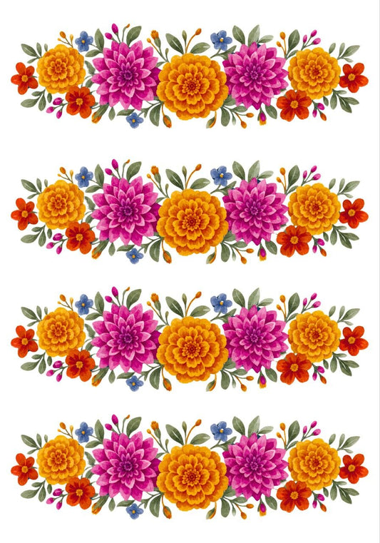 Sunflower Floral Garland Toran - Mini Instant Transfer Sheet