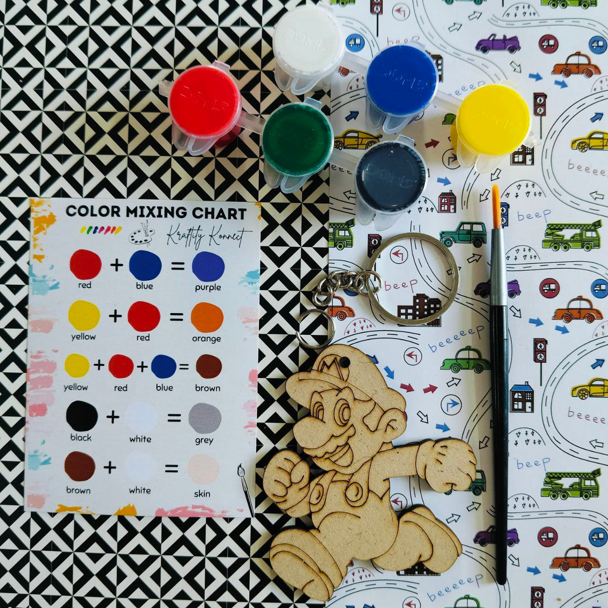 Super Mario (DIY Keychain Kit For Kids - MDF)