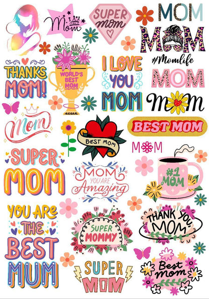Happy Mother's Day - Colourful ( Instant Transfer Sheets )