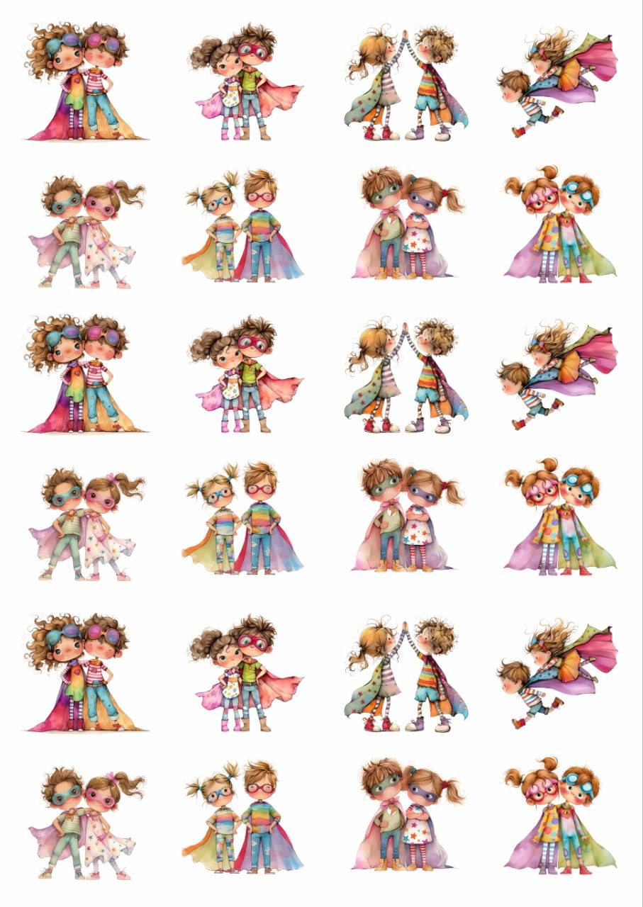 Superhero Bro n Sis - Press N Peel Stickers (UV DTF) Rakhi Special
