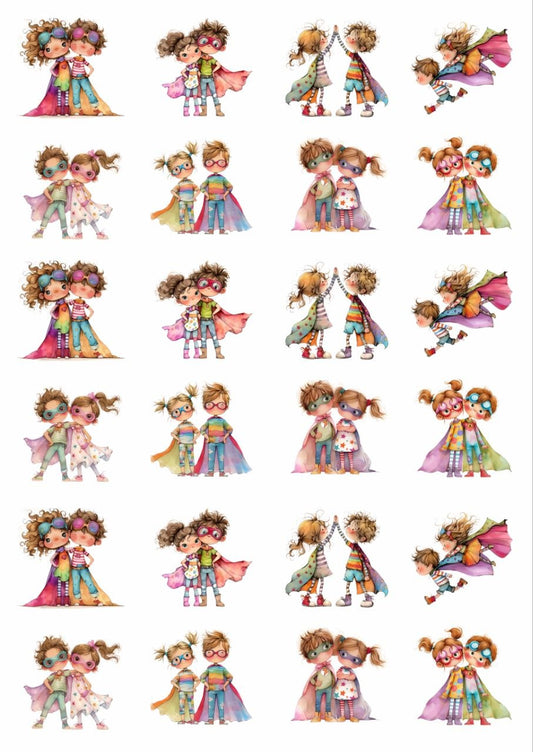 Superhero Bro n Sis - Press N Peel Stickers (UV DTF) Rakhi Special