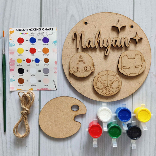 Superheroes - DIY Name Plate Kit (Personalised MDF)
