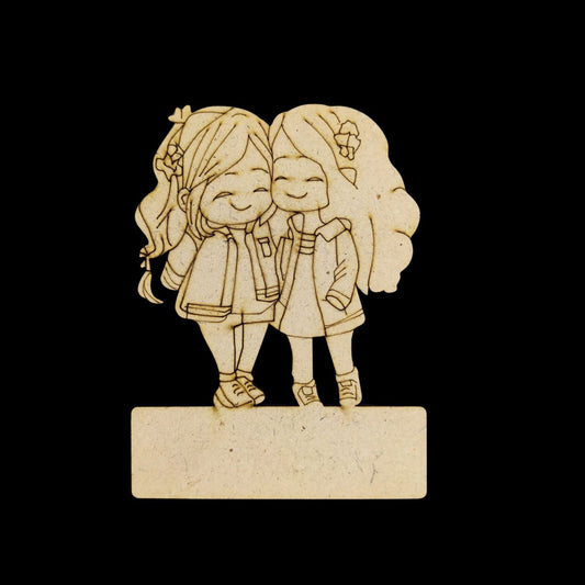 Sweet Whisperers (MDF Mini Fridge Magnet Name Board) Friendship Day