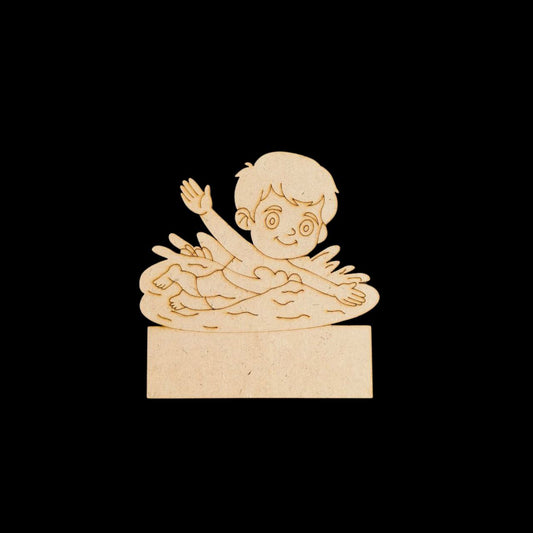 Swimming Champ Boy (Mini Fridge Magnet Name Board) MDF
