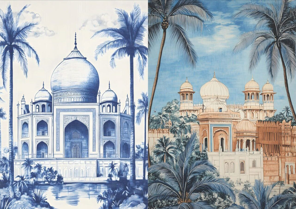 Tajmahal Blue Tinted | Haveli Museum (2 in 1 - Decoupage Paper)