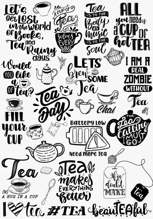 Tea Quotes ( Instant Transfer sheet )