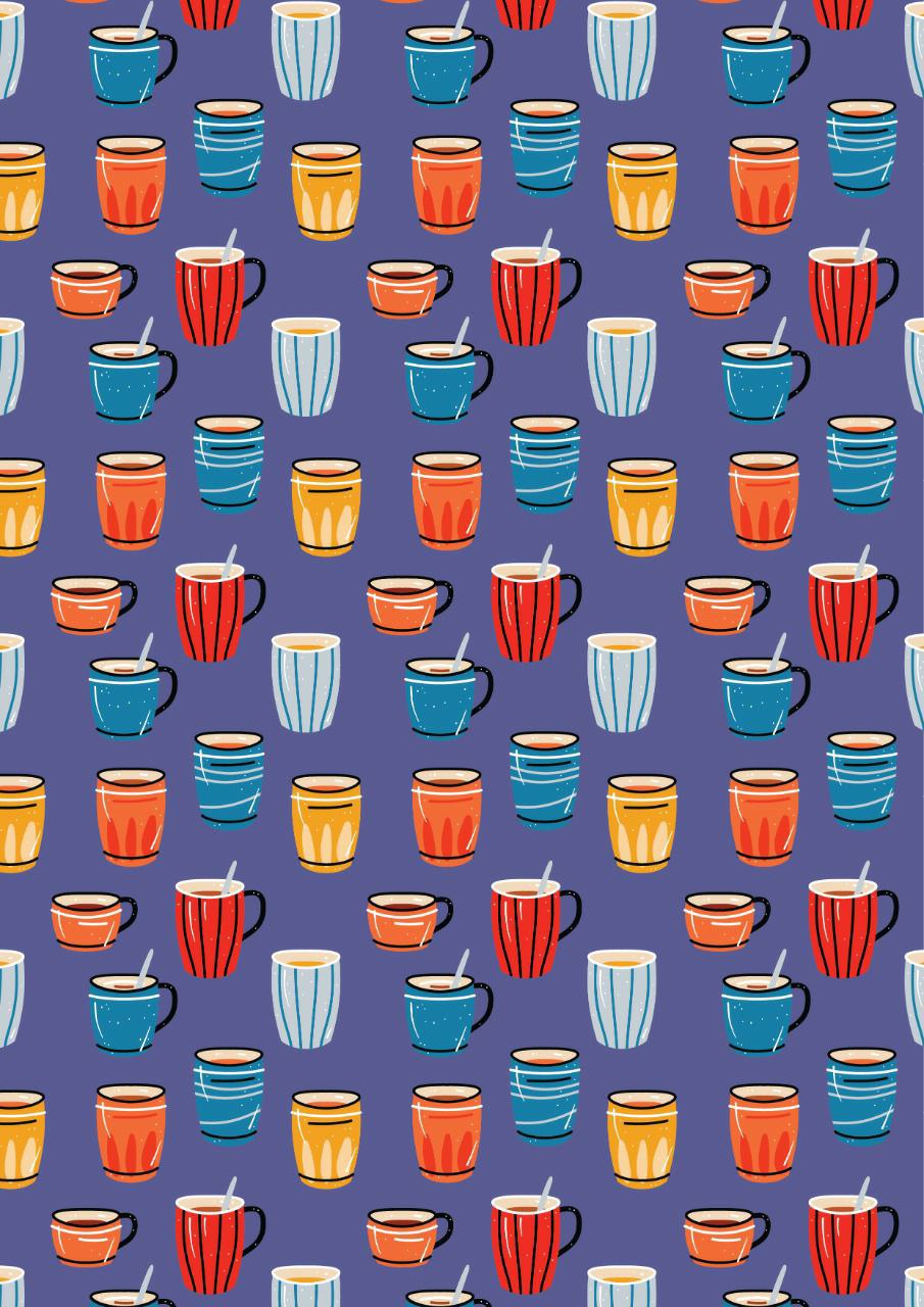 Teacup n glass ( Decoupage papers )