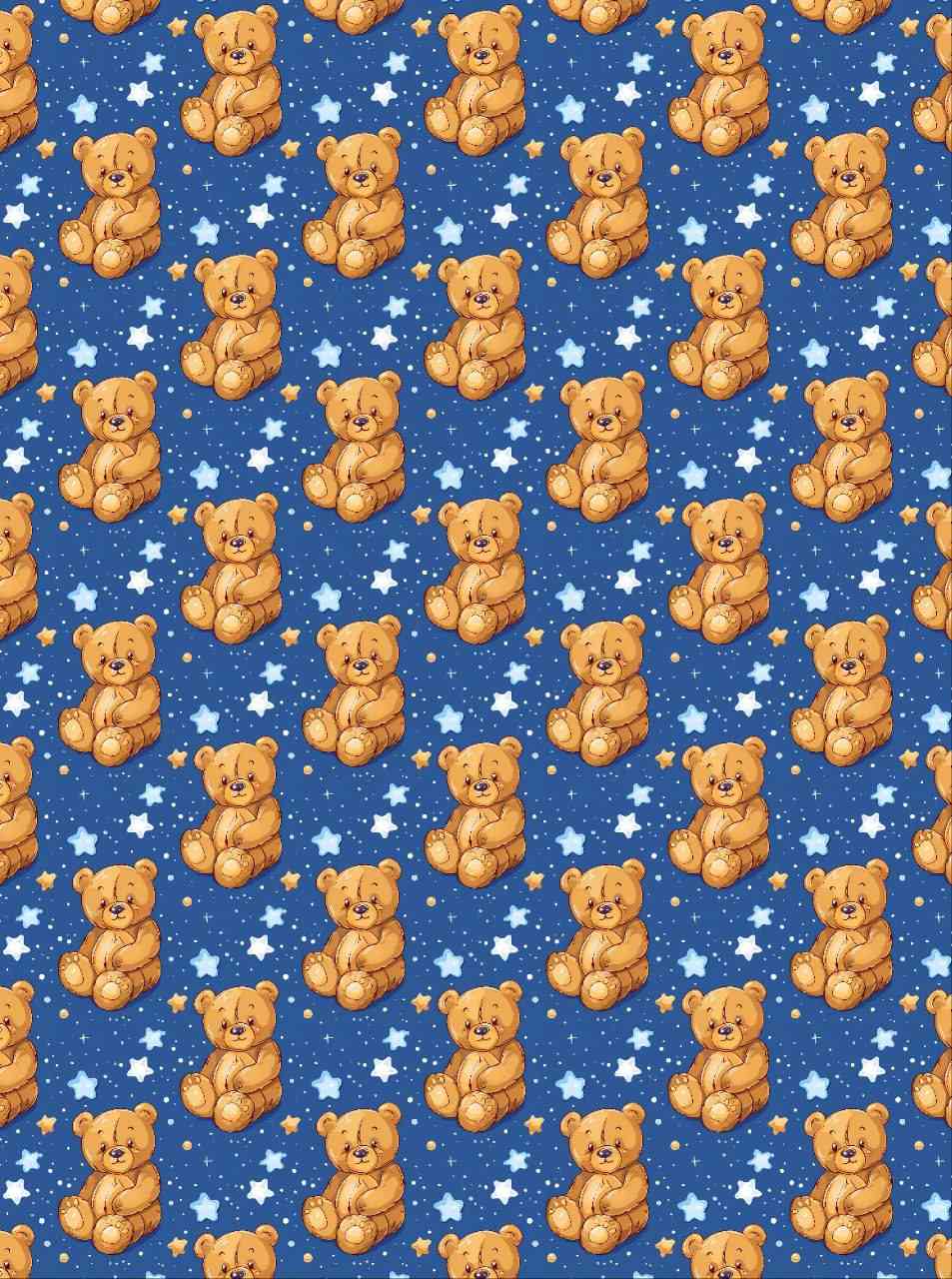 Teddy bear Stars - Seamless Pattern (Decoupage Paper)