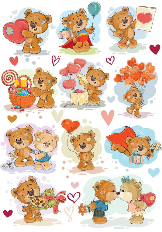 Teddy love ( Instant Transfer sheet )