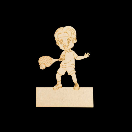 Tennis Boy (Mini Fridge Magnet Name Board) MDF