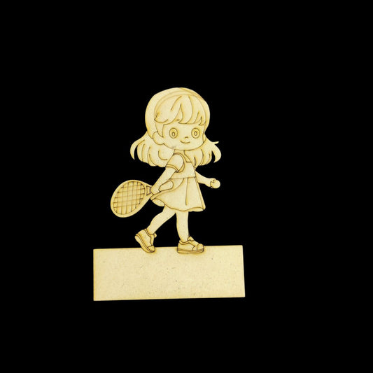 Tennis Champ Girl (Mini Fridge Magnet Name Board) MDF