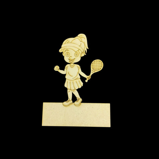 Tennis Girl (Mini Fridge Magnet Name Board) MDF