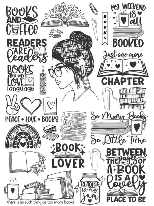The Book Lover - Quotes on books (Instant Transfer Sheet)