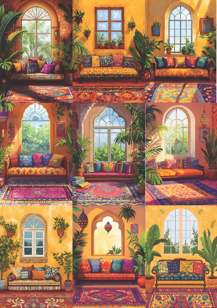The Nawabi Diwan - Mix (9 in 1 - Decoupage Paper)