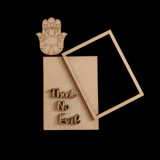 Think no Evil - Evil Eye Quotes (Fridge Magnet Base & Wall Decor - MDF Festive)