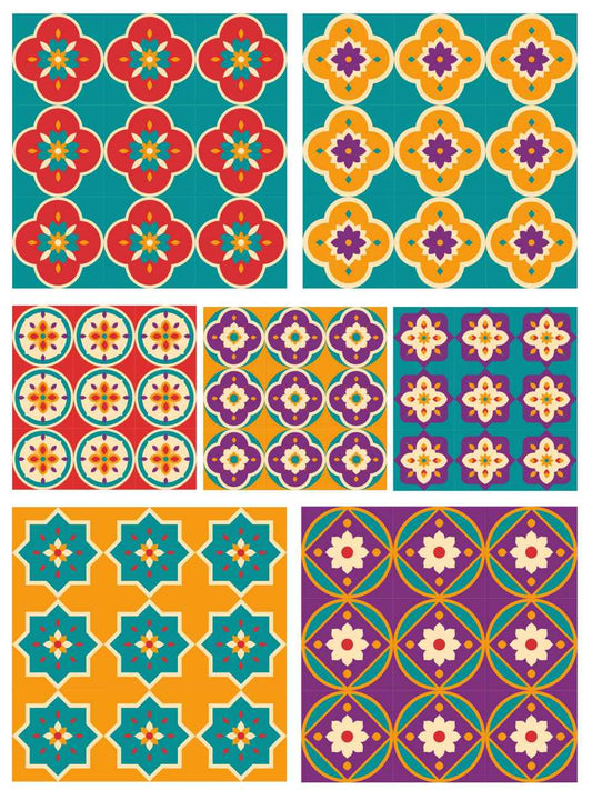 Tiles - Moroccan Patterns - Instant Transfer Sheet