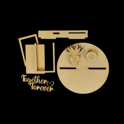 Together Forever (Miniature Shelf Mini Photo Frame Fridge Magnet Base - MDF) Valentine's Collection