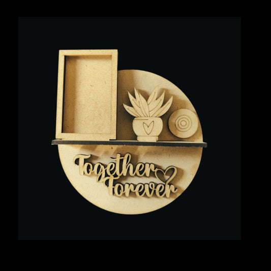 Together Forever (Miniature Shelf Mini Photo Frame Fridge Magnet Base - MDF) Valentine's Collection