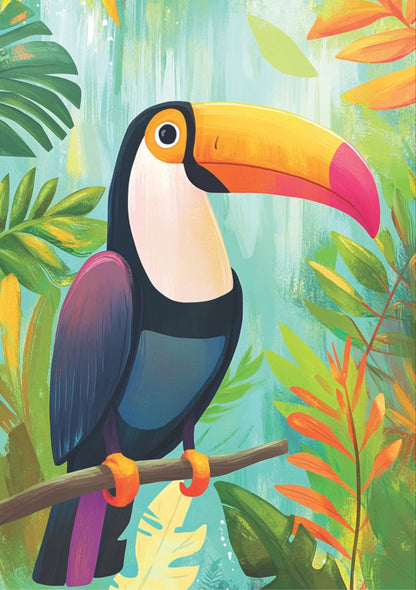 Toucan Toon - Exotic Bird on Branch (Decoupage Paper)