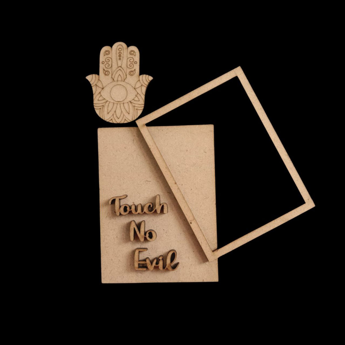Touch no Evil - Evil Eye Quotes (Fridge Magnet Base & Wall Decor - MDF Festive)