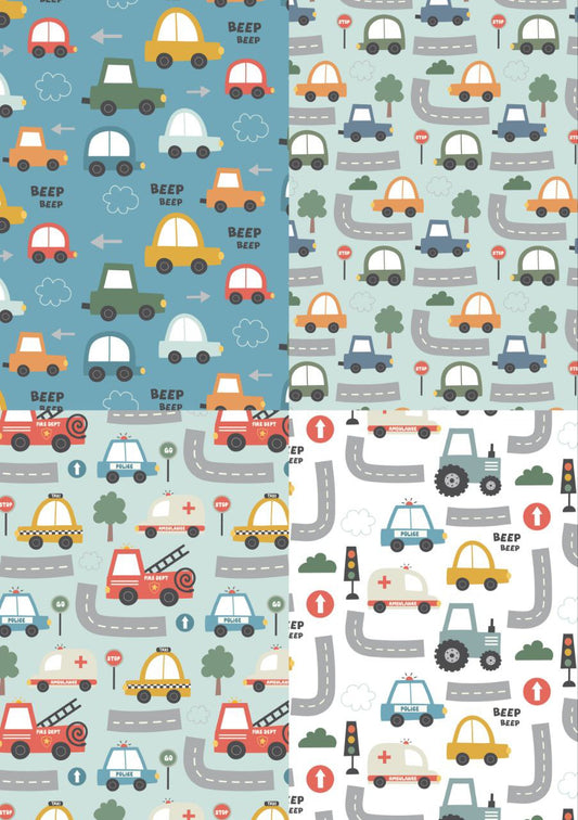 Traffic Cars and Roadways (Decoupage Paper)