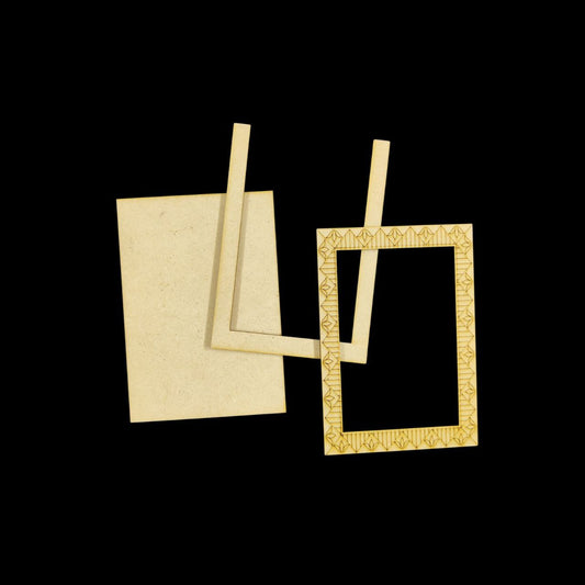 Triangles and lines (MDF Fridge Magnet Frame - Folk Art)