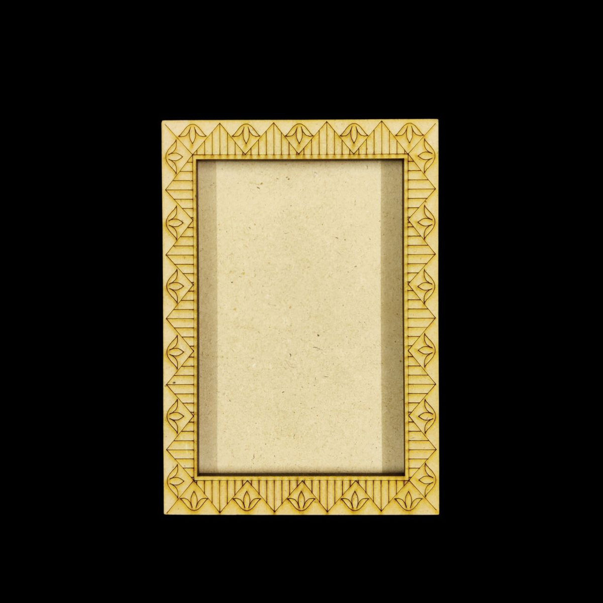 Triangles and lines (MDF Fridge Magnet Frame - Folk Art)