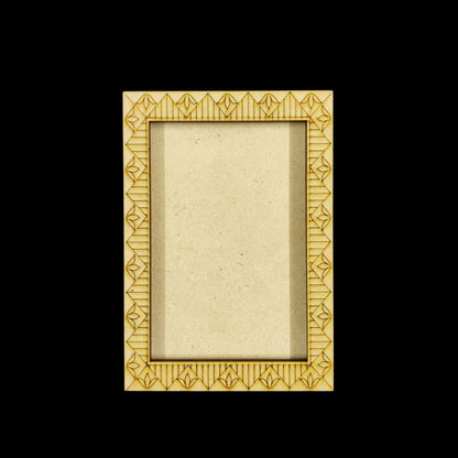 Triangles and lines (MDF Fridge Magnet Frame - Folk Art)