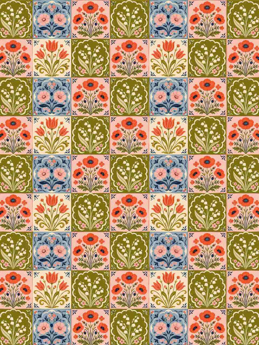 Tulips Poppies n Lillies Scandinavian Tiles Art - Instant Transfer Sheet